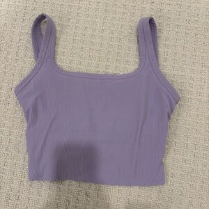 Women's Purple Ribbed Tank Top